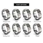 font options for inside engraving on gray crossed pistons rings
