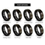 font options for inside engraving on gunmetal & black crossed pistons rings