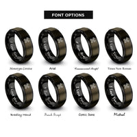 font options for inside engraving on gunmetal & black crossed pistons rings