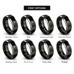 font options for inside engraving on black & gray crossed rifles rings
