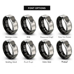 font options for inside engraving on black & gray crossed rifles rings