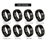 font options for inside engraving on black crossed rifles rings