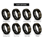 font options for inside engraving on gunmetal & black crossed rifles rings