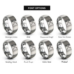 font options for inside engraving on silver crossed stakes rings