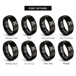 font options for inside engraving on black crossed swords rings