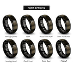 font options for inside engraving on gunmetal & black crossed swords rings