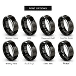 font options for inside engraving on black & gray crossed trombones rings