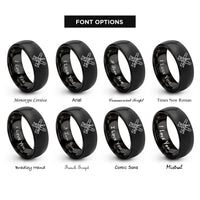 font options for inside engraving on black crossed trombones rings