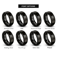 font options for inside engraving on black crossed trombones rings