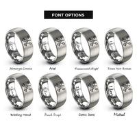 font options for inside engraving on silver crossed trombones rings