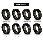 font options for inside engraving on black crossed trumpets star rings