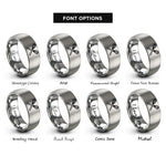 font options for inside engraving on gray crossed whisks rings
