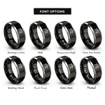 font options for inside engraving on black & grey crosses hill rings