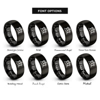 font options for inside engraving on black crosses hill rings