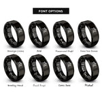 font options for inside engraving on black crosses hill rings