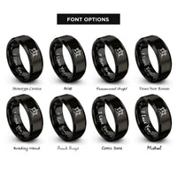 font options for inside engraving on black crosses hill rings