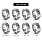 font options for inside engraving on grey crosses hill rings