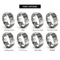 font options for inside engraving on grey crosses hill rings