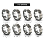 font options for inside engraving on grey crosses hill rings