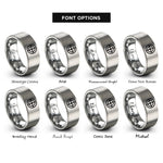 font options for inside engraving on silver crosshair circle rings