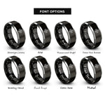 font options for inside engraving on black & gray crosshair reticle rings