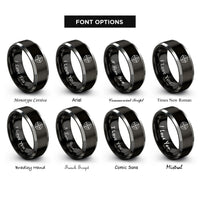 font options for inside engraving on black & gray crosshair reticle rings