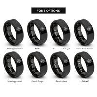 font options for inside engraving on black crosshair reticle rings