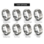font options for inside engraving on silver crosshair reticle rings