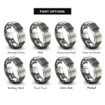 font options for inside engraving on silver crosshair reticle rings