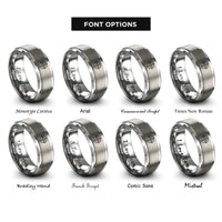 font options for inside engraving on silver crosshair reticle rings