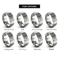 font options for inside engraving on silver crosshair reticle rings