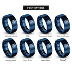 font options for inside engraving on blue crosshair target rings