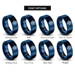 font options for inside engraving on blue crosshair target rings