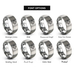 font options for inside engraving on gray crosshair target rings