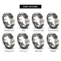 font options for inside engraving on grey crosshair target rings