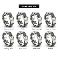 font options for inside engraving on gray crosshair target rings