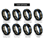 font options for inside engraving on gunmetal & blue crosshair target rings