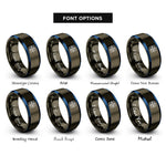 font options for inside engraving on gunmetal & blue crosshair target rings