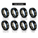 font options for inside engraving on gunmetal & blue crosshair target rings