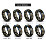 font options for inside engraving on gunmetal & blue crosshair target rings