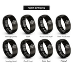 font options for inside engraving on black crosshairs center dot rings