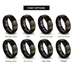 font options for inside engraving on gunmetal & black crosshairs center dot rings