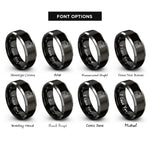 font options for inside engraving on black & silver crossing depth rings