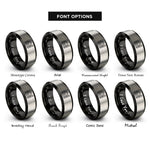 font options for inside engraving on black & grey crossing depth rings