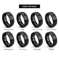 font options for inside engraving on black crossing depth rings