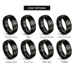 font options for inside engraving on black crossing depth rings