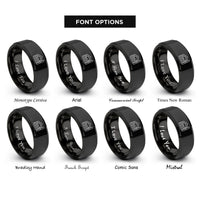 font options for inside engraving on black crossing depth rings