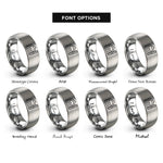 font options for inside engraving on gray crossing depth rings