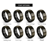 font options for inside engraving on gunmetal & black crossing depth rings