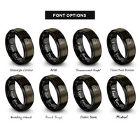 font options for inside engraving on gunmetal & black crossing depth rings